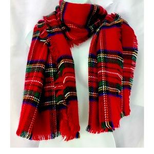 Merona red plaid scarf